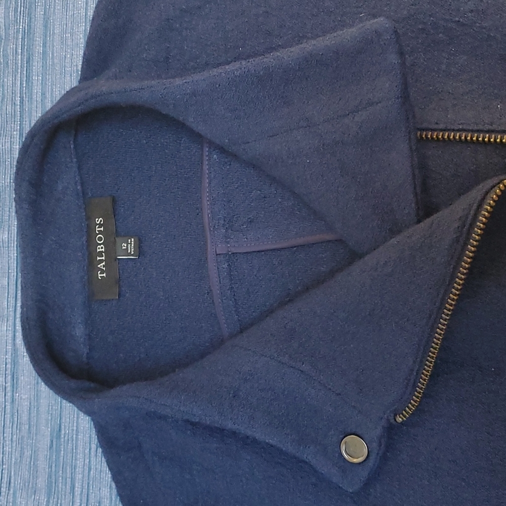NWOT TALBOTS Blue Zippered Jacket - Picture 6 of 9
